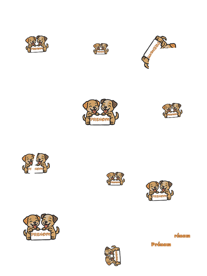 dessin enfant personnalisé chien Coffret Enfant Pop Max  premium personnalisé brodé avec design chien mignons brodé 12