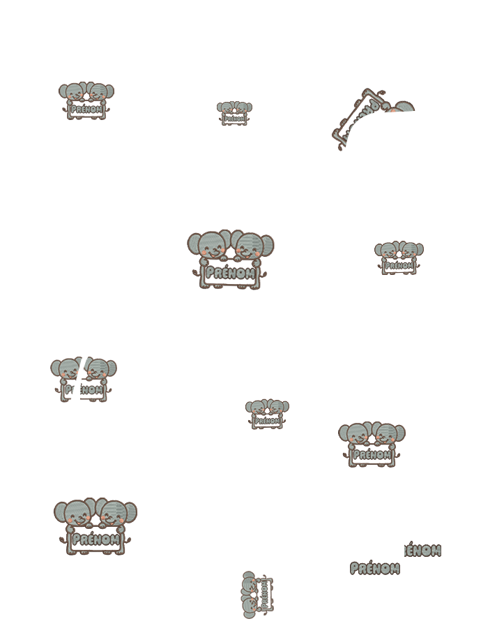 dessin enfant personnalisé elephant  Coffret Enfant Pop Max  premium personnalisé brodé avec design elephant mignons brodé 12