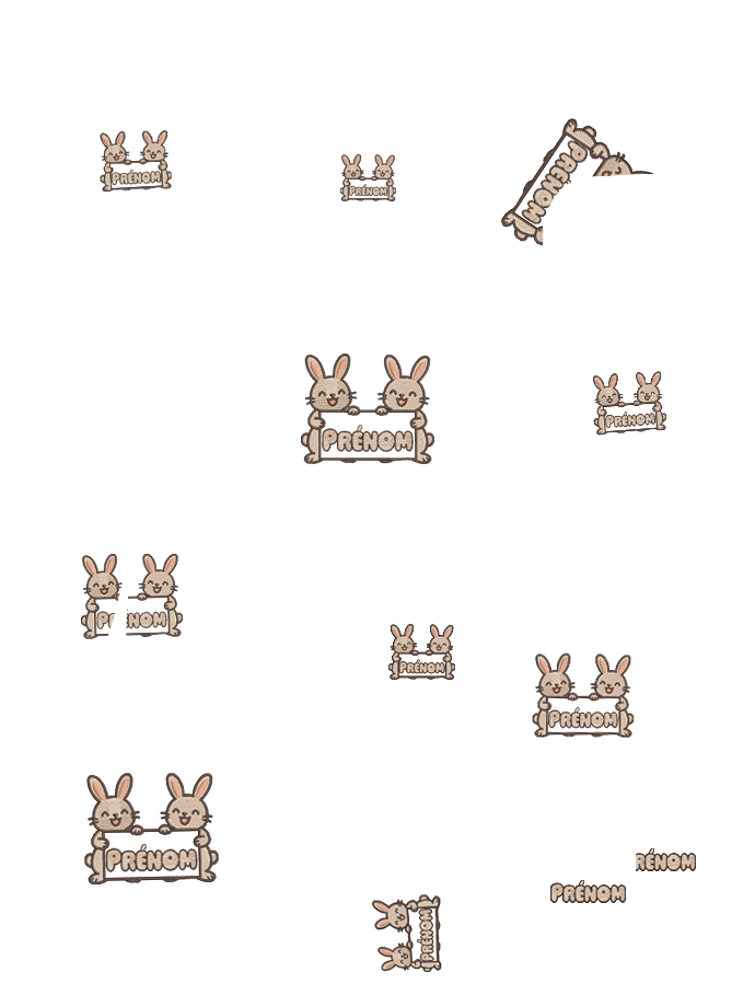 dessin enfant personnalisé lapin Coffret Enfant Pop Max  premium personnalisé brodé avec design lapin mignons brodé 12