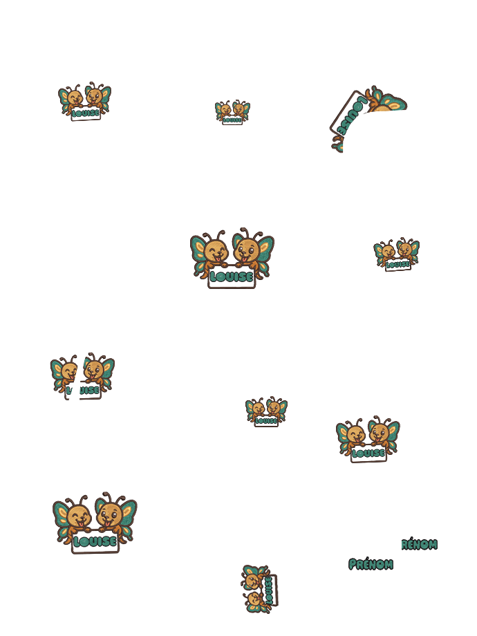 dessin enfant personnalisé papillon Coffret Enfant Pop Max  premium personnalisé brodé avec design papillon mignons brodé 12