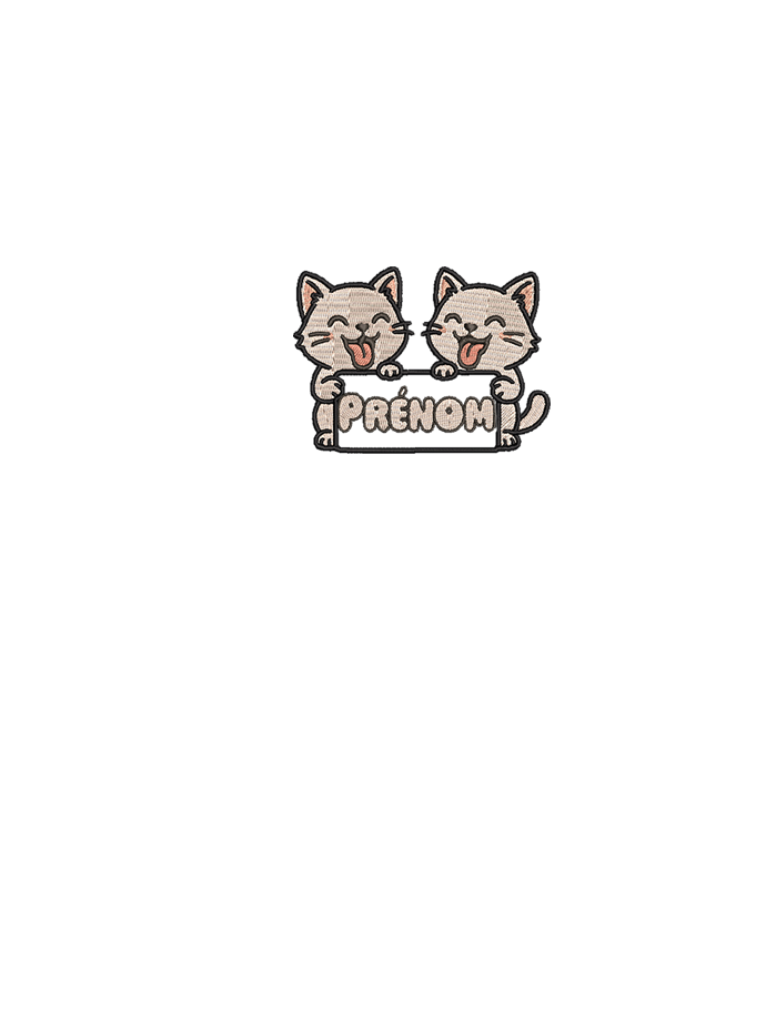 design t-shirt brodé chat mignon personalsée marquage centre