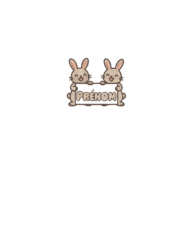 design t-shirt brodé lapin mignon personalsée marquage centre