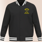 Veste teddy Poufsouffle noire avec écusson Quidditch jaune brodé et prénom personnalisé.